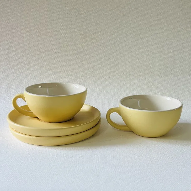 Ceramic Cup & Saucer (Yellow/240 mL Each) - Set of Two media 5
