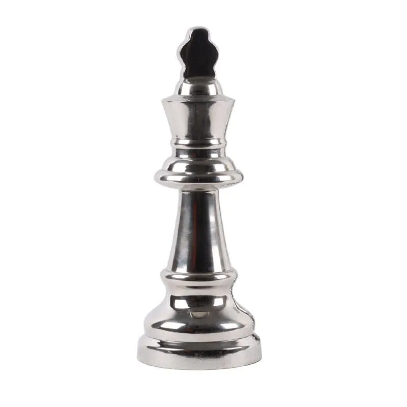 Chess Charm King & Queen Showpiece - Silver media 5
