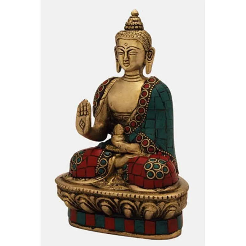 Beatific Brass Buddha Statue media 5