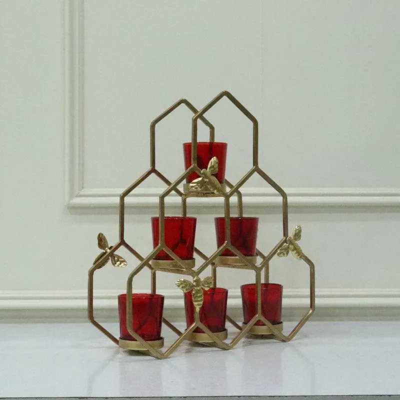 Kailan Pyramid Tealight Holder - Red media 5