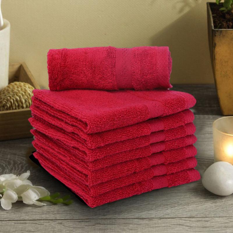 Miorah Face Towel (Red) - Set Of Eight