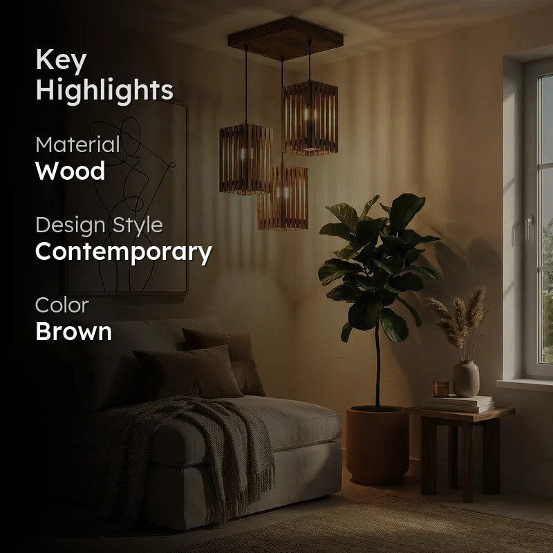 CageCraft Wooden Ceiling Lmap - Brown media 2