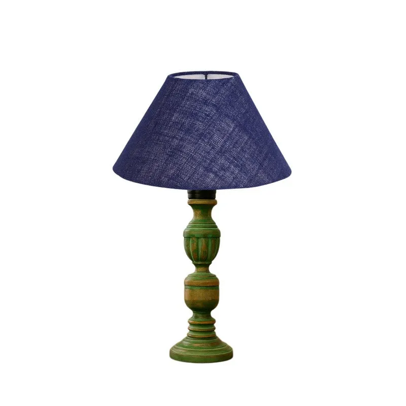 Arvello Velin Wooden Table Lamp - Blue media 5