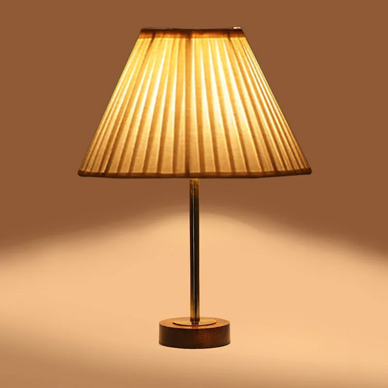 Pleatra Rodin Wooden Table Lamp - White,Gold,Brown media 6