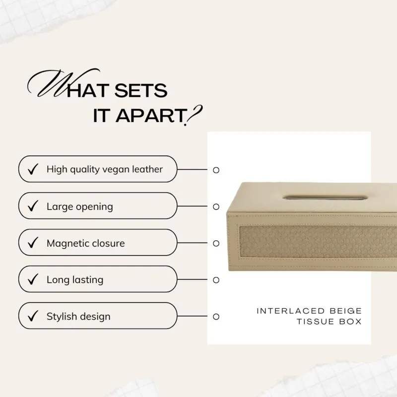 Arbo Vegan Leather Tissue Box - Beige media 4