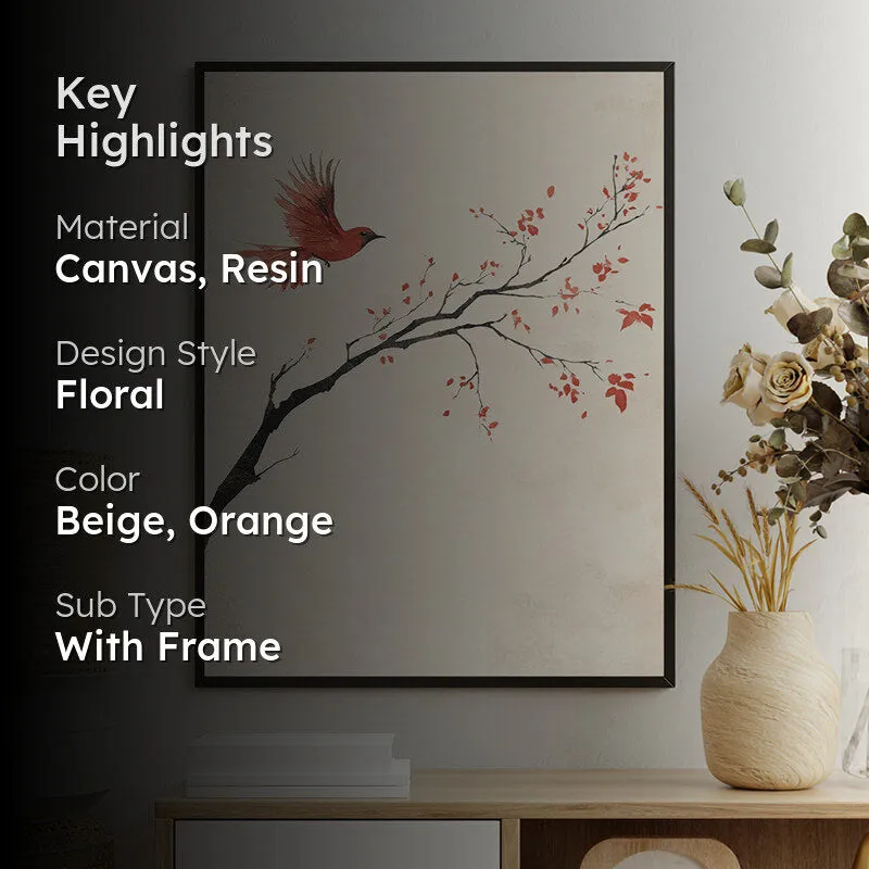 Scarlet Flight Canvas Wall Art With Resin Frame media 2