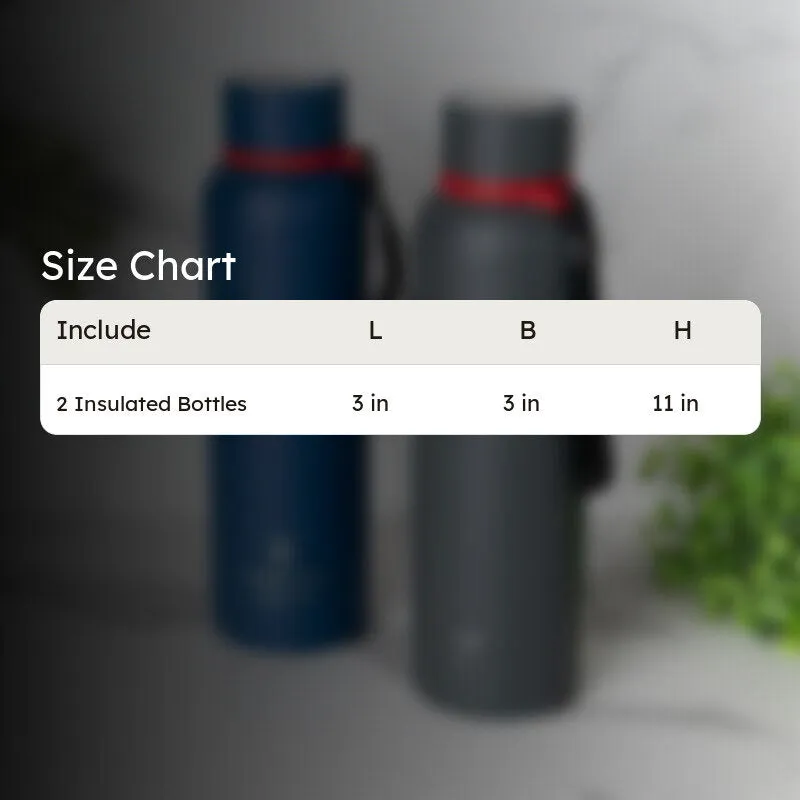 Aqueous Hot & Cold Thermos Water Bottle (Blue & Grey, 750 mL Each) - Set Of Two media 5