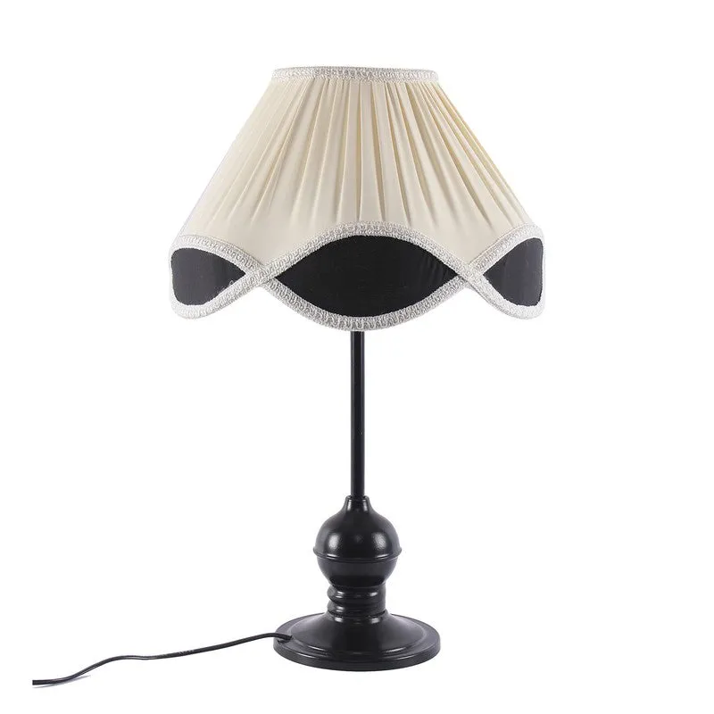 Ignaria Cotton Table Lamp With Iron Base - Ivory media 5