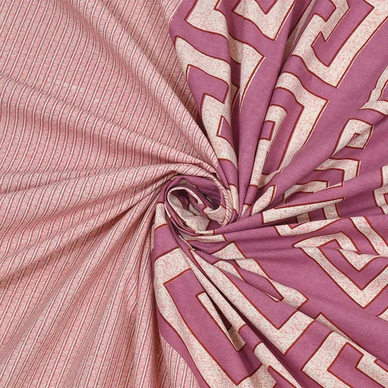 Tulika Treasure Geometric Cotton Bedsheet (Pink) - 150 TC media 5