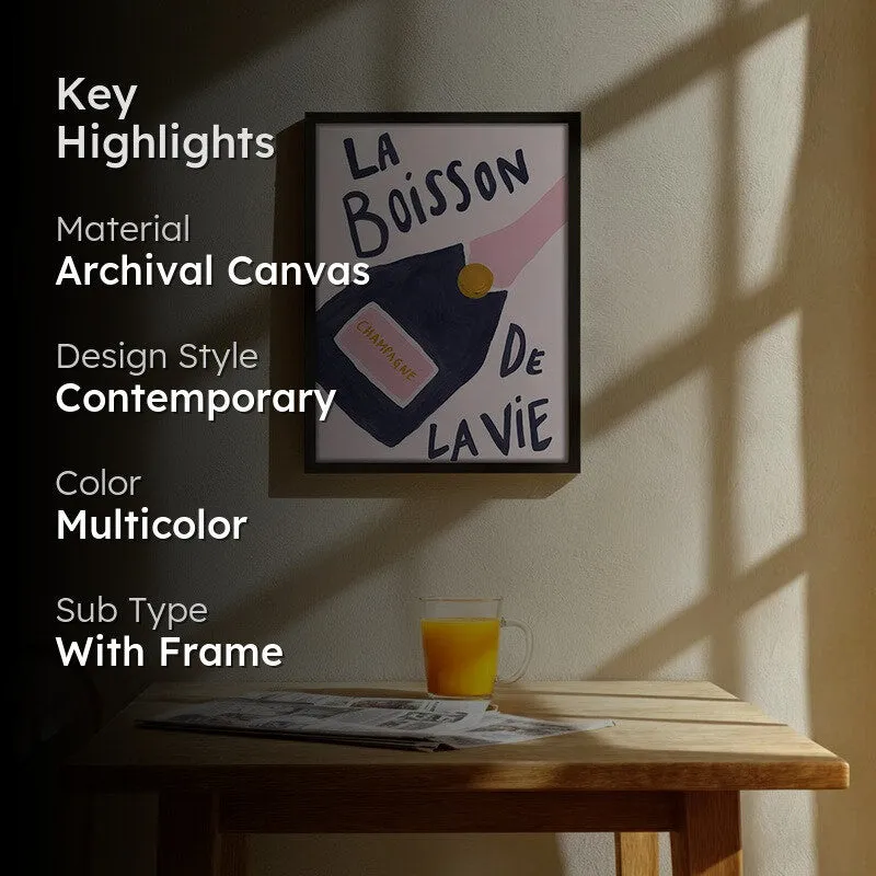 La Boisson Archival Canvas Wall Art - Black media 2