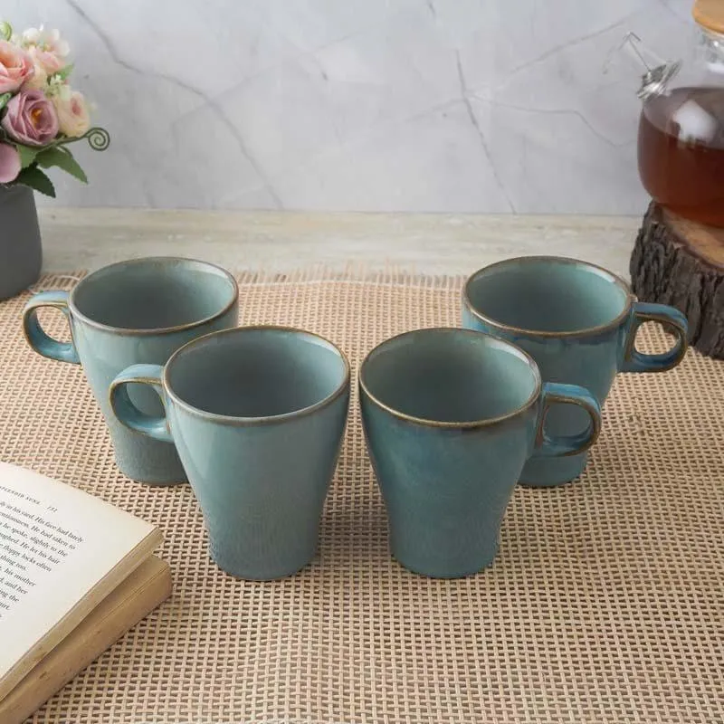 Jamin Ceramic Coffee Mug (300 mL Each) - Set of Four media 1