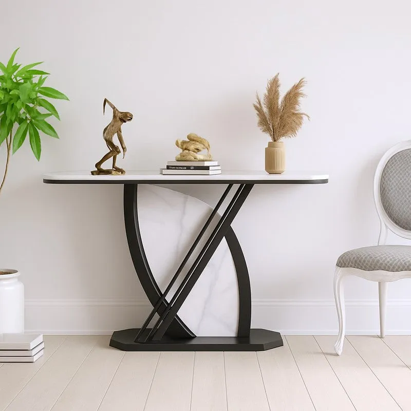 Dynamic Metal Console Table with Marble Top - Large media 6