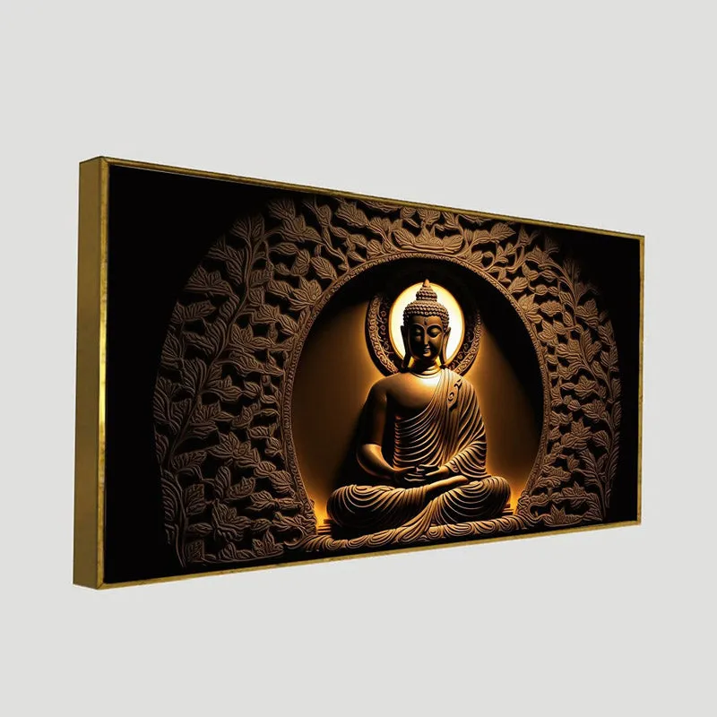 Gyani Buddha Canvas Wall Painting With Frame media 9