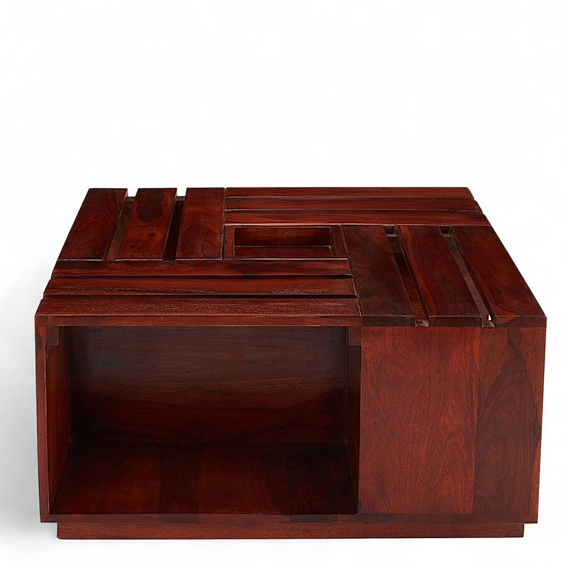 Xervon Sheesham Wooden Center Table - Brown media 4