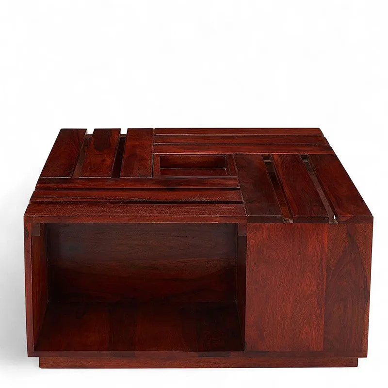 Xervon Sheesham Wooden Center Table - Brown media 4