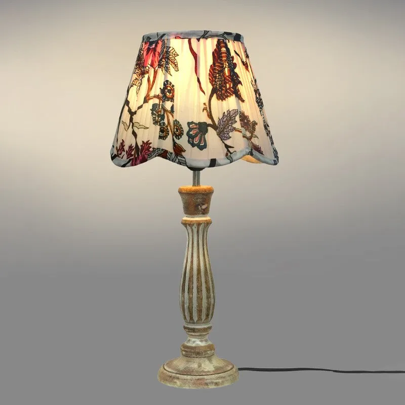 Meadowrust Wooden Base Cotton Table Lamp - Multicolor media 4