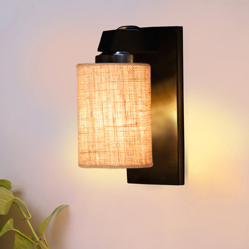 Eyrie Jute & Wooden Wall Lamp - Beige