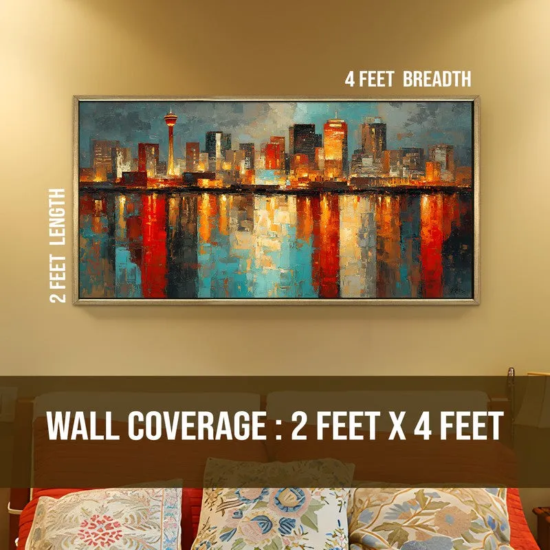Electric Nights Canvas Wall Painting With Frame media 8