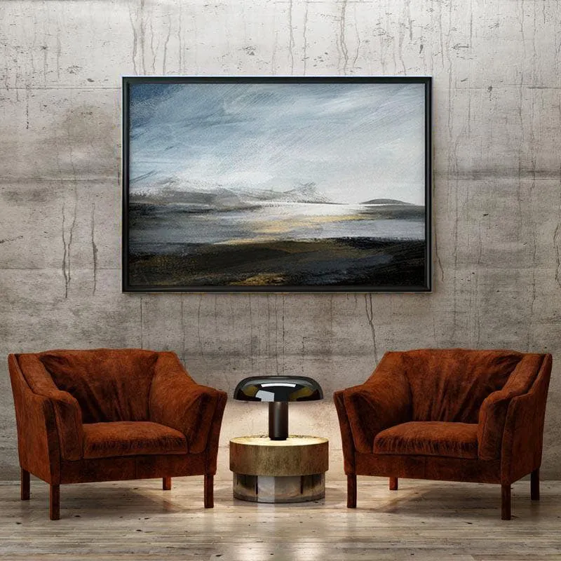 The Gold Texture Canvas Wall Painting - Black Frame media 3