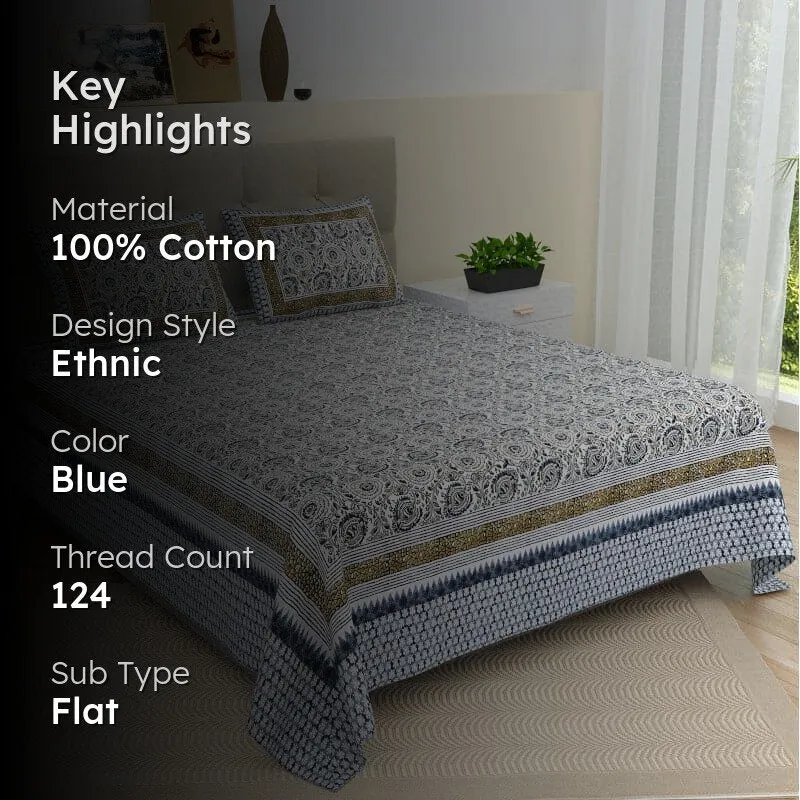 Dobesa Ethnic Cotton Bedsheet - 124 TC media 2
