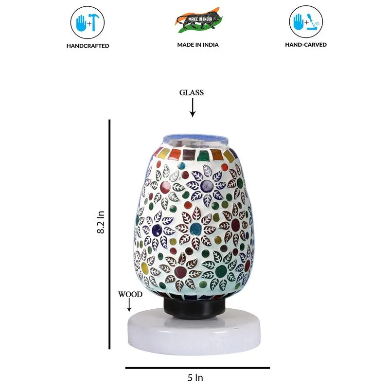 Sparkelle Glass Table Lamp With Wooden Base - Multicolor media 8