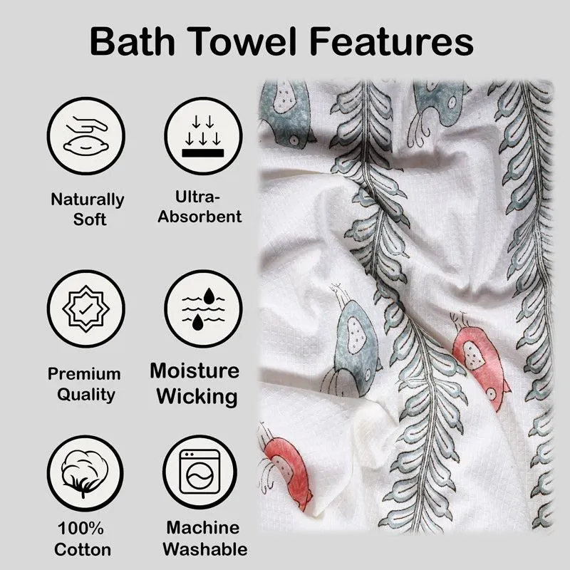Nirva Floral Waffle Bath Towel media 3