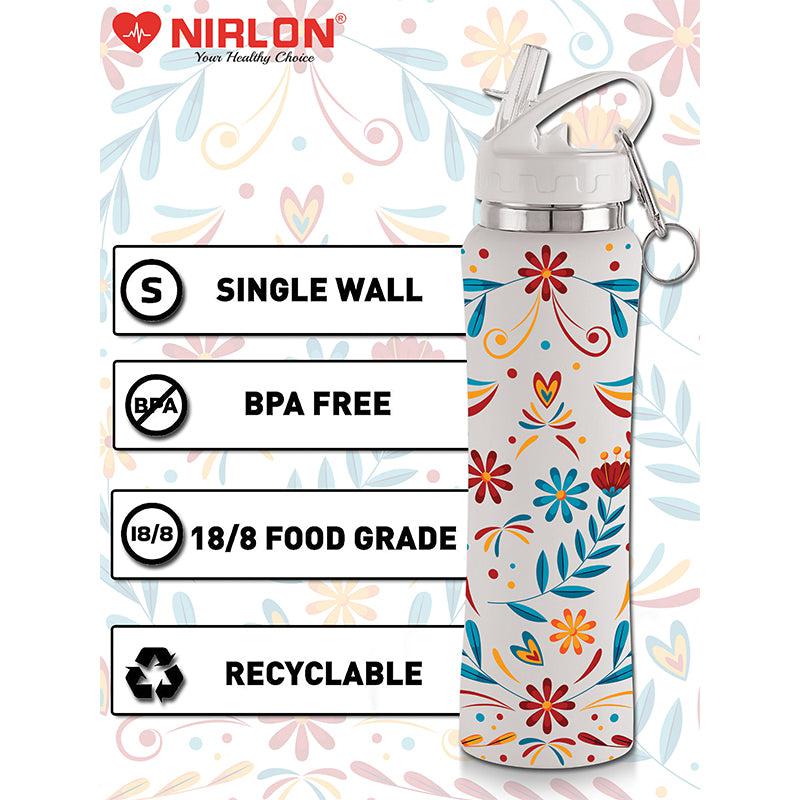 Stella Flora Sipper Water Bottle (White) - 750 mL media 4