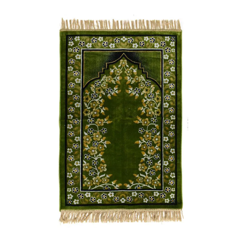 Noorzen Velvet Prayer Mat - Yellow,Green media 3