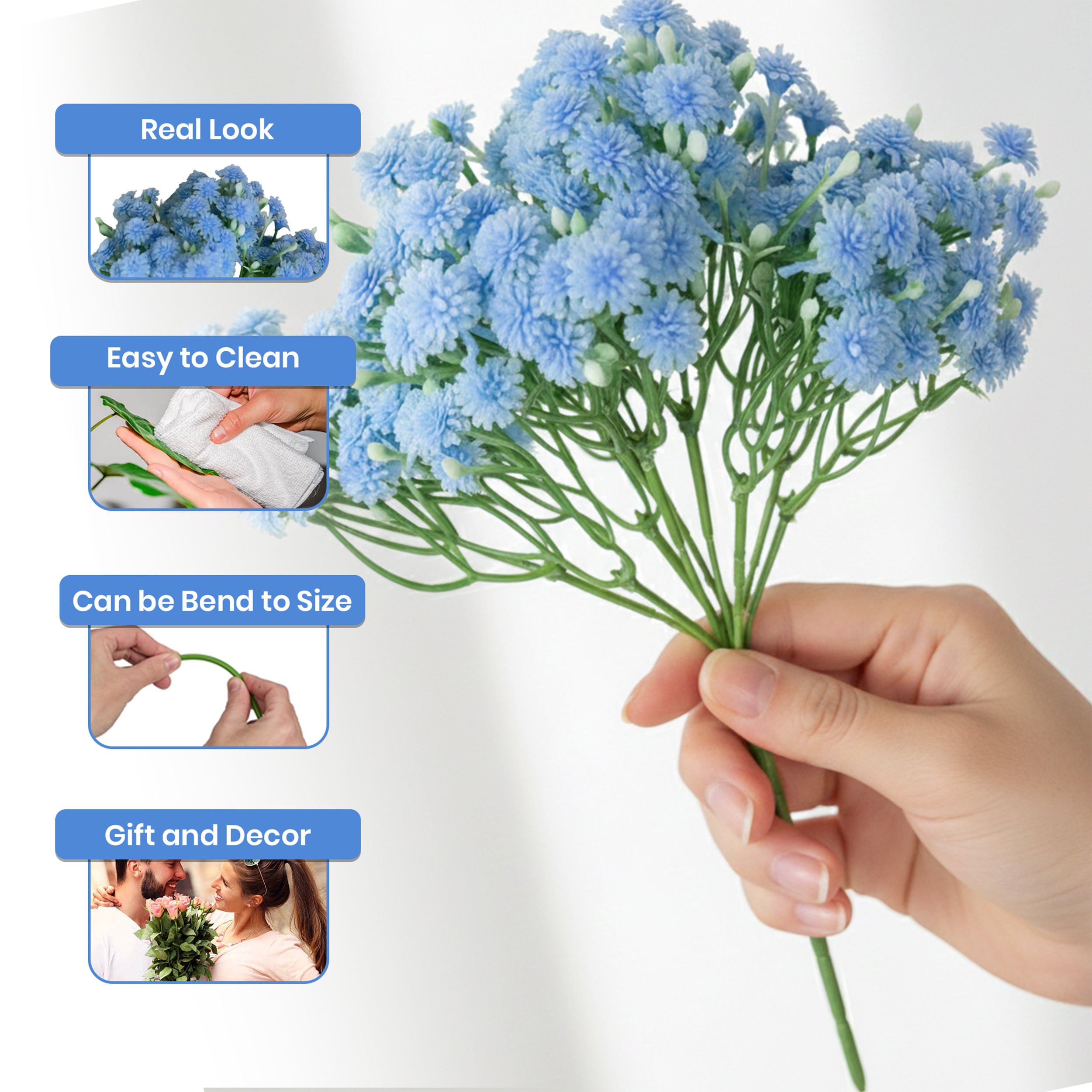 Meadow Babys Breath Artificial Flower - Set Of Two media 7
