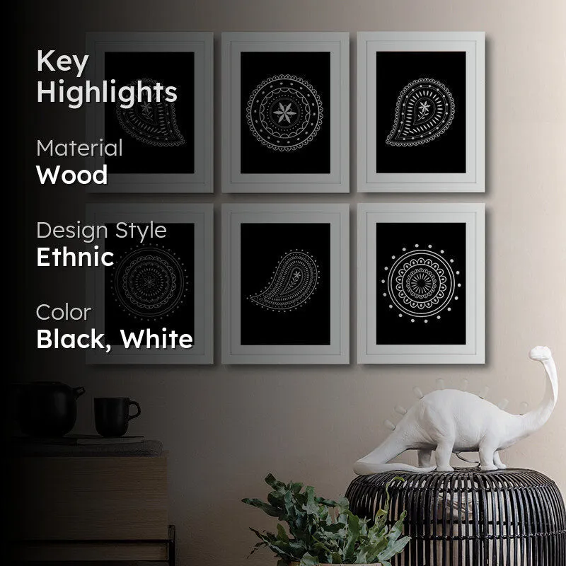 Ethnik Noir Wall Art With Frame - Set Of Six media 2