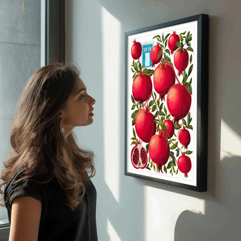 Pomegranate Canvas Wall Painting - Black Frame media 5
