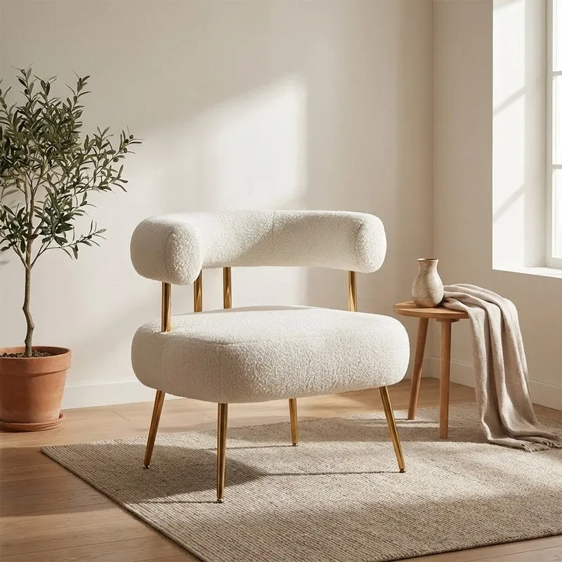 Calyra Neem Wood Accent Chair - White media 1