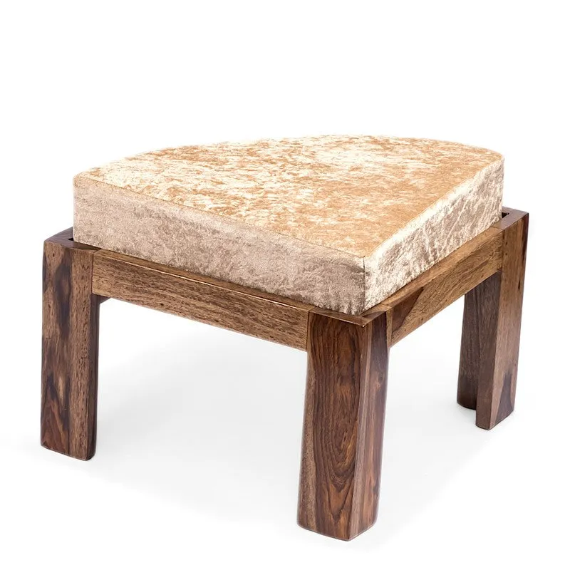 Iveron Sheesham Wooden Center Table with Stools and Cushions (Brown,Beige) - Nine Piece Set media 5