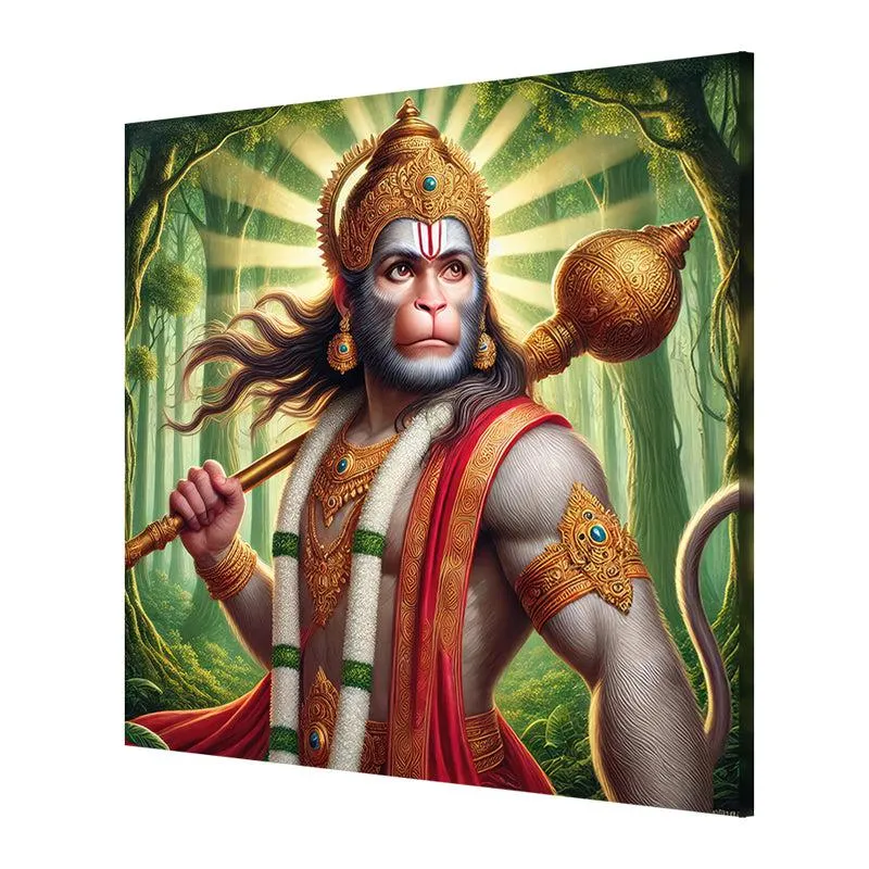 Powerful Hanuman Wall Painting media 5