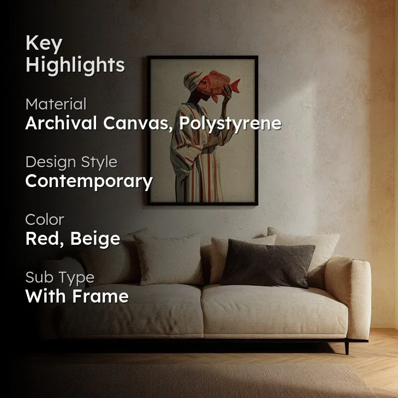 Ember Fin Canvas Wall Painting - Black Frame media 2