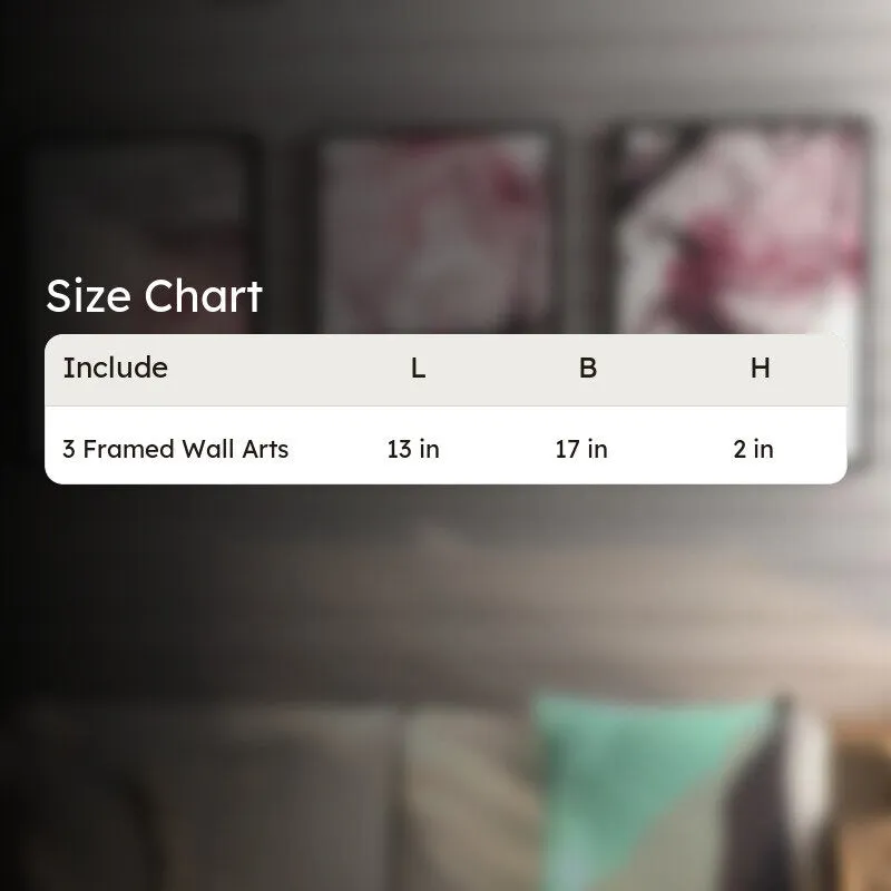 Glima Splash Wall Painting (Pink) - Set Of Three media 5