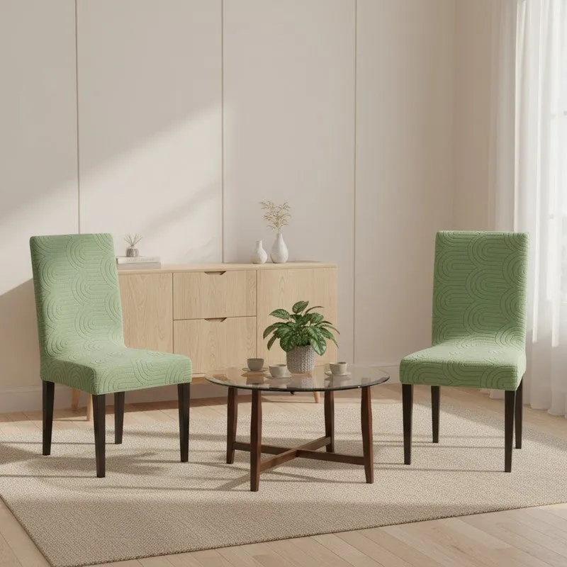 CasaCharm Fit Chair Cover (Green) - Set Of Two media 1