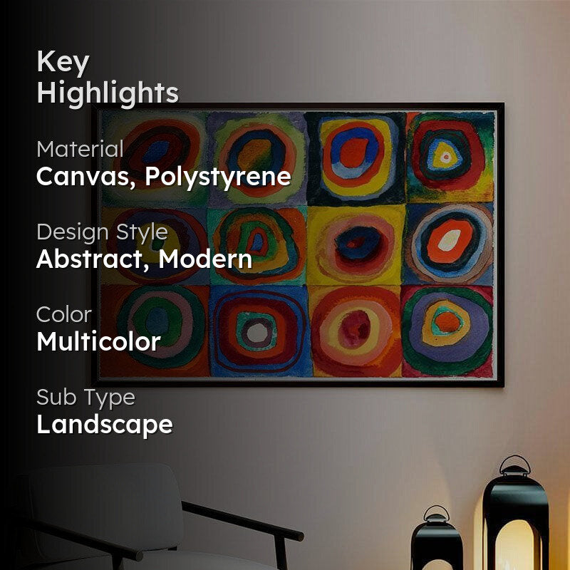Rings Canvas Painting By Kandinsky - Black Frame media 2