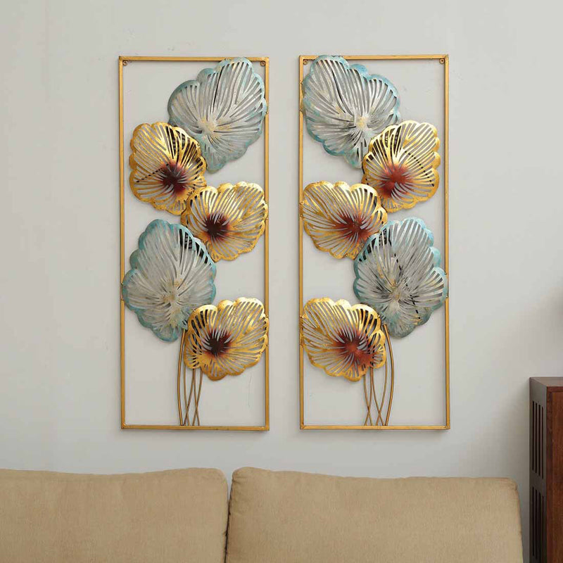 Azure Flora Iron Wall Accent - Set Of Two