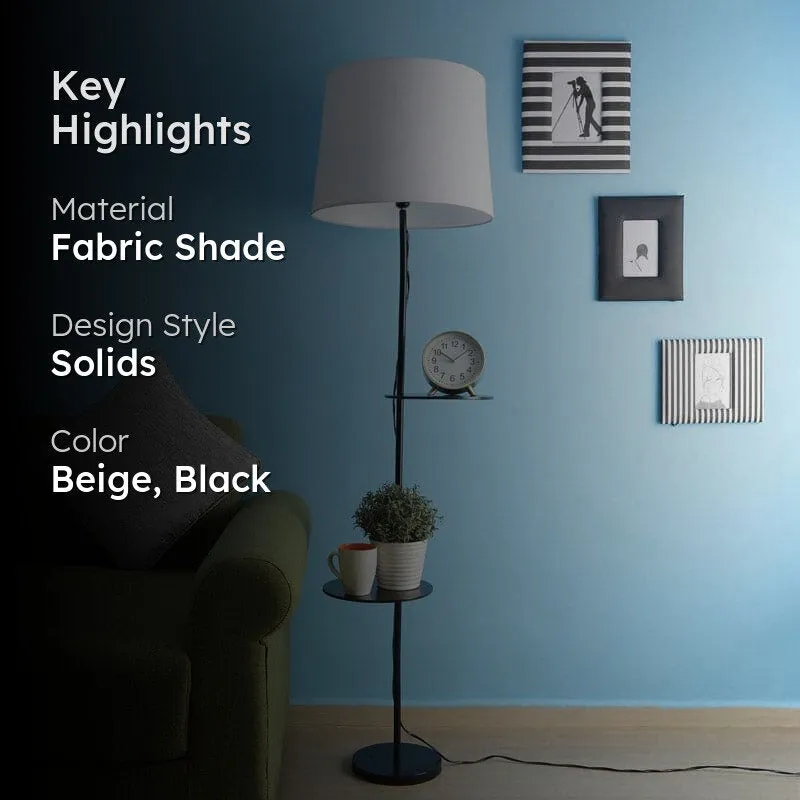Rothnia Black Floor Lamp With Shelf media 2