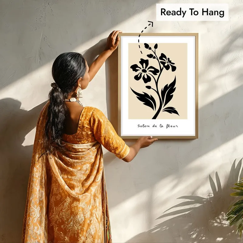 Bold Bloom Canvas Wall Painting With Brown Frame media 7