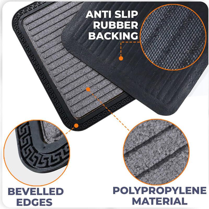 Stepsy Anti-Skid Rubber Rubber Door Mats - Grey media 4