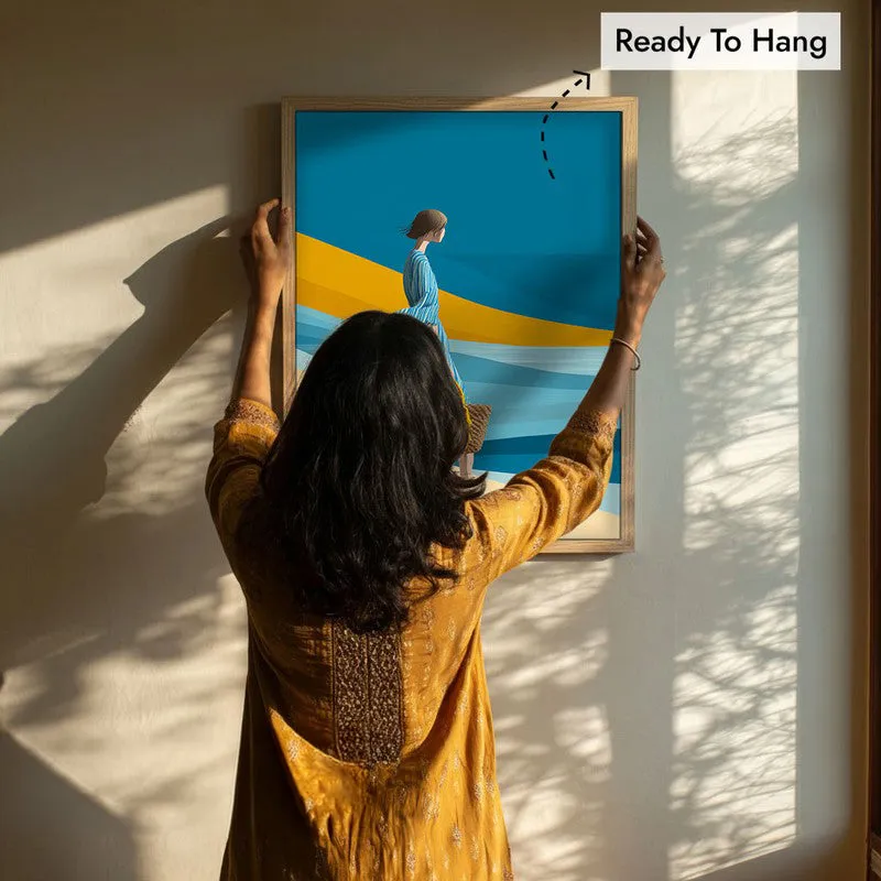 Ocean Air Canvas Wall Painting - Brown Frame media 8
