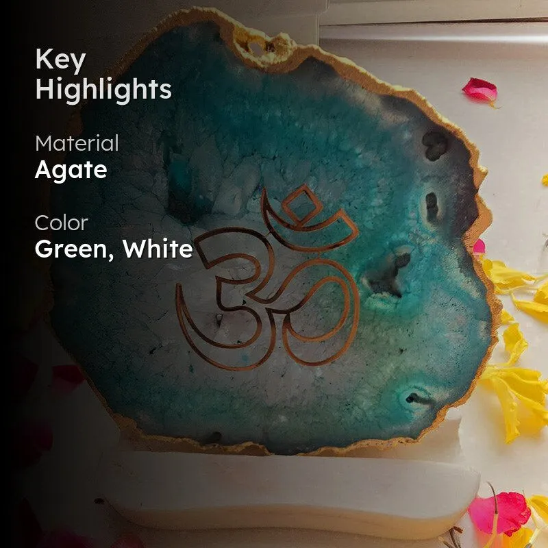 Sacred Om Tealight Candle Holder - Green media 2