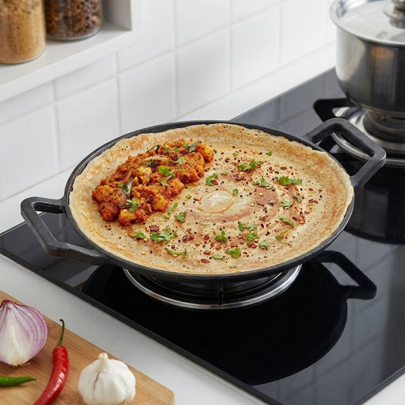 Chapati Craft Cast Iron Roti Tawa - Black
