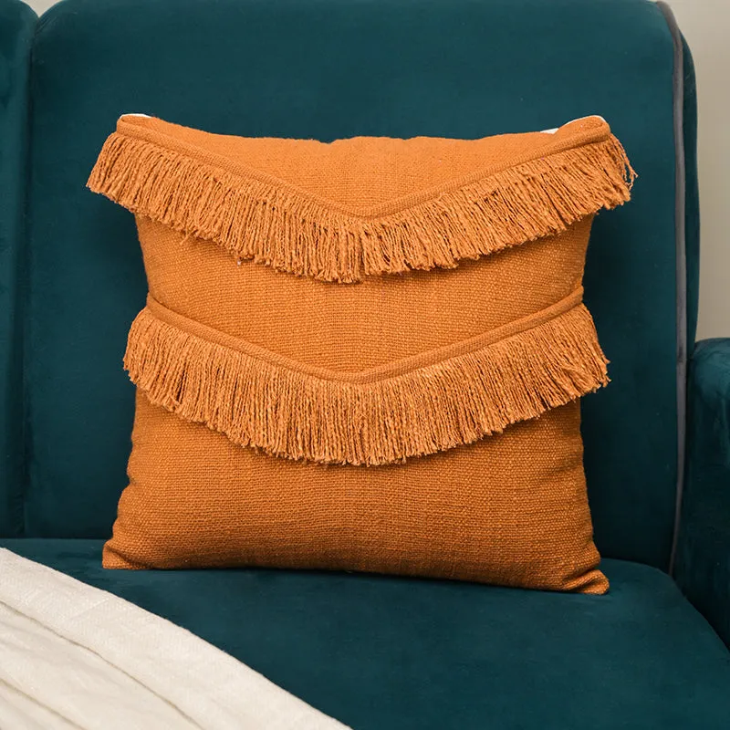 Fringe Comfort Cushion Cover - Orange media 1