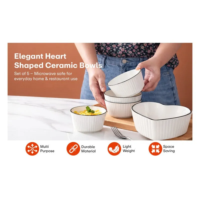 Rioware Grain Touch Ceramic Serving Bowls (700/350 mL Each) - Set of Five media 15