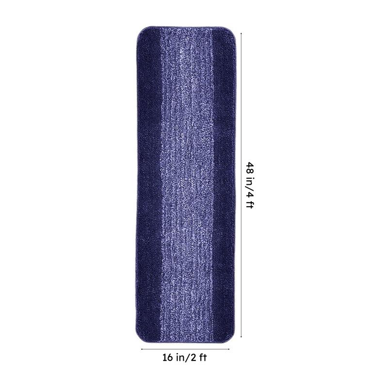 Marvis Anti Skid Micro Fiber Runner Rug - Blue media 7
