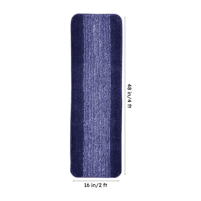 Marvis Anti Skid Micro Fiber Runner Rug - Blue media 7
