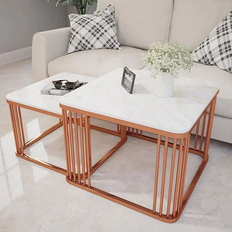Elysian Edge Accent Table with Marble Top (Copper) - Set Of Two media 4